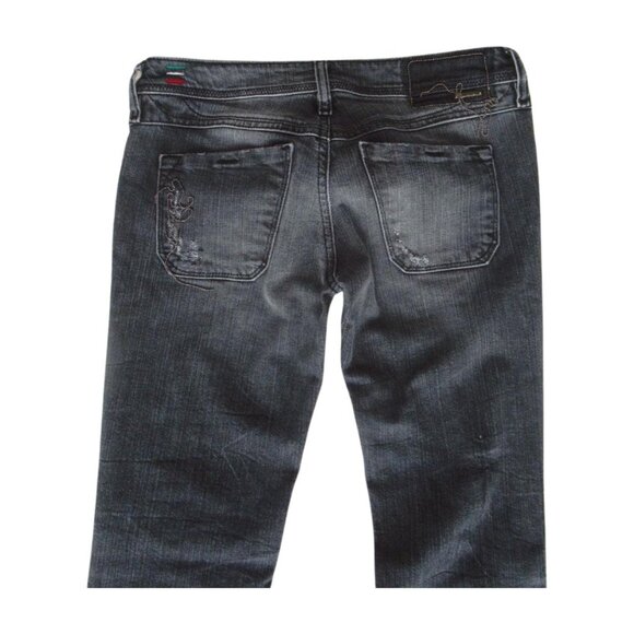 Rare Diesel Distressed Black Faded Jeans w. Chain Embellishments - Picture 5 of 9